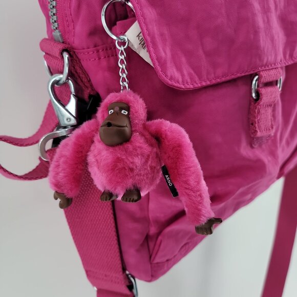 💗 Kipling Pink Messenger Bag w/ Monkey Charm – Cute, Lightweight & Ready to Go! - Picture 5 of 11